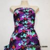 Midnight Hummingbirds, Birds of Paradise, Orchids and Foliage Print UV/Blacklight Reactive Nylon Spandex Fabric