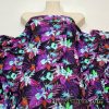 Midnight Hummingbirds, Birds of Paradise, Orchids and Foliage Print UV/Blacklight Reactive Nylon Spandex Fabric