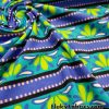 Cute Horizontal Stripes with Flower Petals Swimsuit Nylon Spandex Fabric