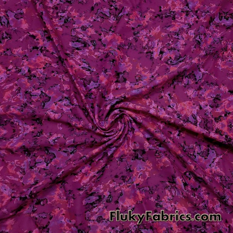 Shades of Magenta Abstract Print Swimwear Nylon Spandex Fabric
