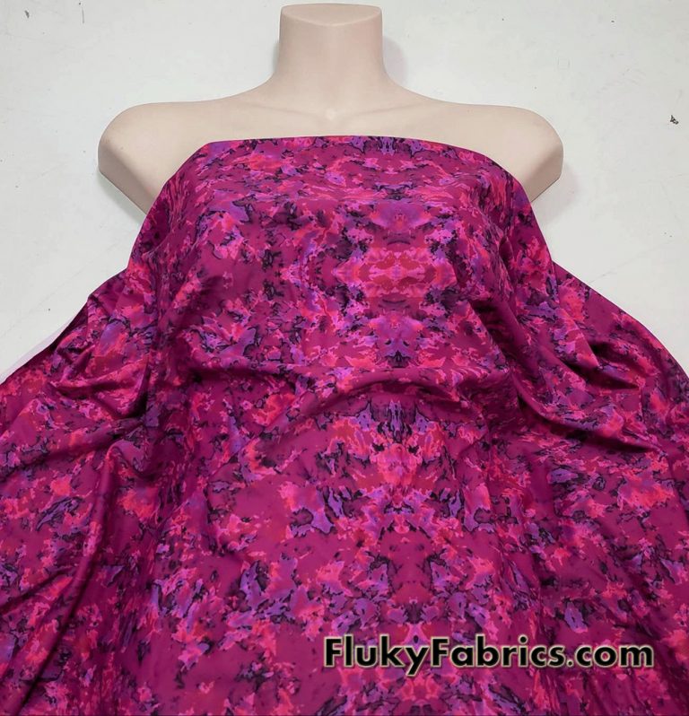 Shades of Magenta Abstract Print Swimwear Nylon Spandex Fabric