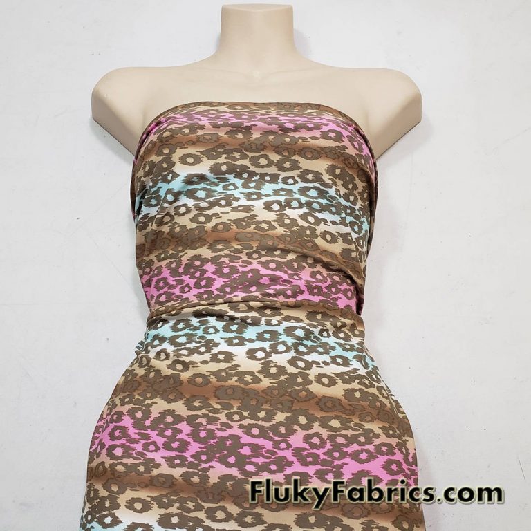 Colorful Feline Spots & Stripes 4-Way Stretch Nylon Spandex Fabric