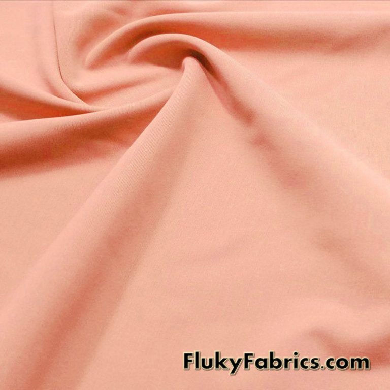 Creamy Peach Solid Nylon Spandex Swimwear Fabric