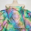 Wet Look Spandex Groovy Daisies Candy Tie Dye with Lurex UV/Blacklight Reactive Fabric