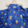 Cute Martians in Outer Space Print Cotton Woven Apparel Fabric
