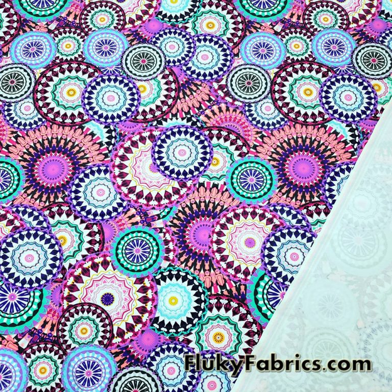 Beautiful Mandalas UV/Blacklight Reactive Swimsuit Nylon Spandex Fabric