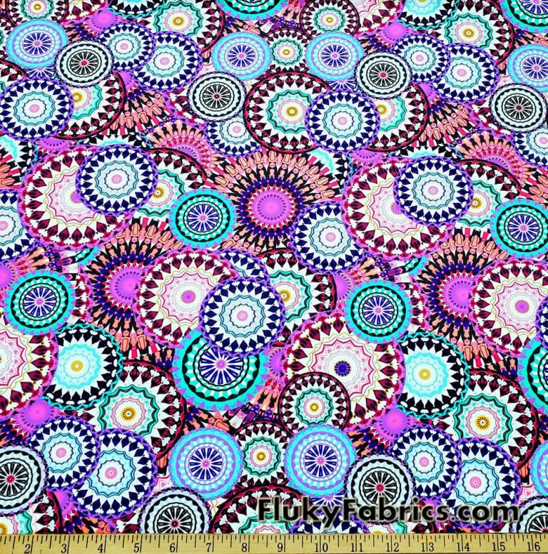 Beautiful Mandalas UV/Blacklight Reactive Swimsuit Nylon Spandex Fabric