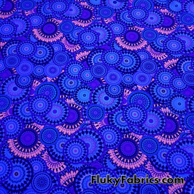 Beautiful Mandalas UV/Blacklight Reactive Swimsuit Nylon Spandex Fabric