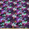 Midnight Hummingbirds, Birds of Paradise, Orchids and Foliage Print UV/Blacklight Reactive Nylon Spandex Fabric