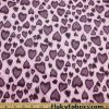 Leopard Spots Hearts in Shades of Mauve with All Over Lurex Cotton Spandex Fabric at FlukyFabrics.com