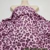 Leopard Spots Hearts in Shades of Mauve with All Over Lurex Cotton Spandex Fabric