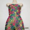 Colorful Neon 3D Clover Doodles on Mesh Poly Spandex Fabric