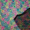Colorful Neon 3D Clover Doodles on Mesh Poly Spandex Fabric