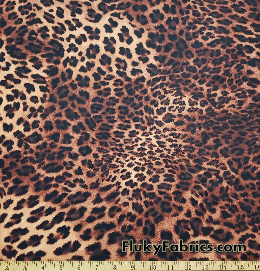 Brown Leopard Animal Print Swimsuit Bikini Nylon Spandex Fabric
