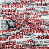 Activist March Poster Red and Black Text on White Cotton Jersey Fabric