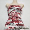 Activist March Poster Red and Black Text on White Cotton Jersey Fabric