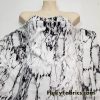 Black, White and Gray Marble Print Nylon Spandex Swimwear Fabric
