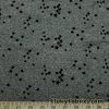 Dark Heather Gray with Mini Black Stars Print Poly Cotton Brushed Rib Fabric at FlukyFabrics.com