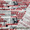 Activist March Poster Red and Black Text on White Cotton Jersey Fabric