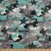 Camo and Marble Stars Nylon Spandex Swimwear Fabric at FlukyFabrics.com