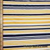 Navy and Yellow Thin and Wide Stripes Nylon Spandex Swimwear Fabric at FlukyFabrics.com