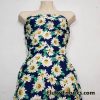 Daisy Delight: Navy Blue Floral 4-Way Stretch Nylon Spandex Fabric