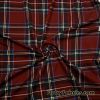 Dark Red Plaid Lightweight Cotton Spandex Jersey Fabric