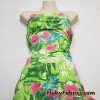 Tropical Flowers and Green Leaves Nylon Spandex Swimsuit Fabric