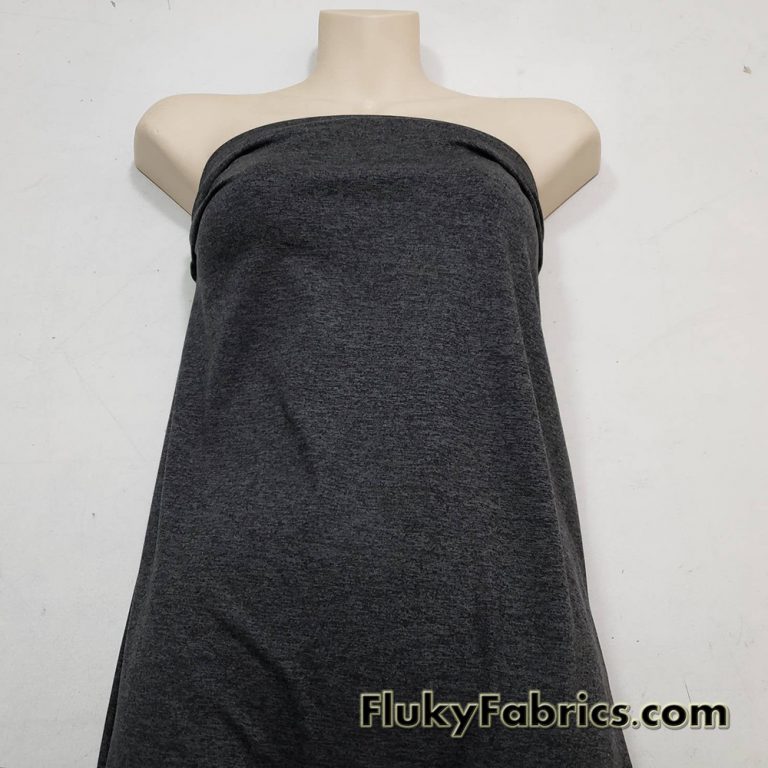 Charcoal and Black Marl Poly Spandex High Performance Athletic/Active Wear Fabric