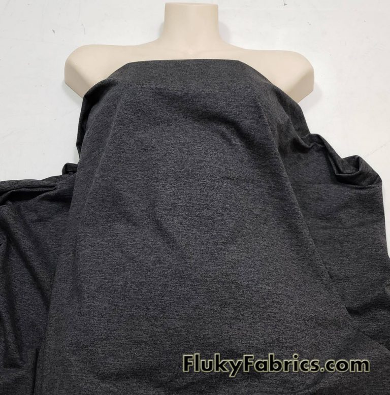 Charcoal and Black Marl Poly Spandex High Performance Athletic/Active Wear Fabric