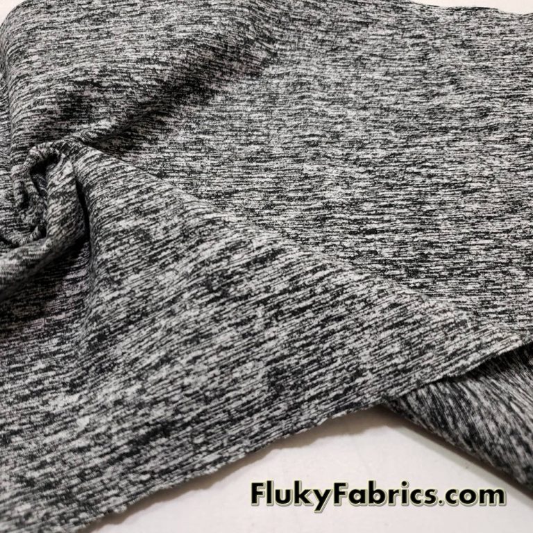 Gray and Black Space Dye Marl Poly Spandex High Performance Athletic/Active wear Fabric