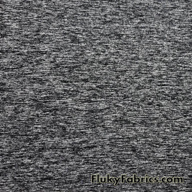 Gray and Black Space Dye Marl Poly Spandex High Performance Athletic/Active wear Fabric