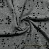Dark Heather Gray with Mini Black Stars Print Poly Cotton Brushed Rib Fabric