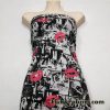 Film Negatives and Lips Gray and Black Fashion Print Cotton Jersey Lycra Fabric