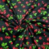 Red Cherries on Black Cotton Woven Fabric – Slightly Flawed –