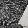 Abstract White Swarming Pebbles on Black Nylon Spandex Swimsuit Fabric