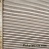Greenish Brown and White Mini Stripes with Gold Lurex Accents Rayon Spandex Jersey Fabric at FlukyFabrics.com