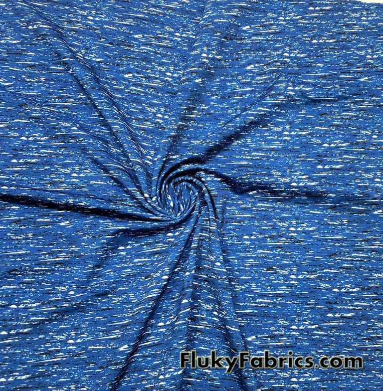 Stretch Abstract Blue Noise Print Swimsuit, Swimwear, Bikini Nylon Spandex Fabric