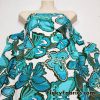 Turquoise Green Butterflies (18″x58″) 1/2 Yard Cuts Nylon Spandex Fabric at FlukyFabrics.com