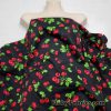Red Cherries on Black Cotton Woven Fabric – Slightly Flawed –