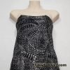 Abstract White Swarming Pebbles on Black Nylon Spandex Swimsuit Fabric