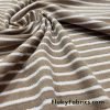 Greenish Brown and White Mini Stripes with Gold Lurex Accents Rayon Spandex Jersey Fabric