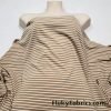 Greenish Brown and White Mini Stripes with Gold Lurex Accents Rayon Spandex Jersey Fabric