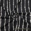 Gray Skeleton Bones Print on Black Cotton Spandex Fabric