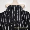 Gray Skeleton Bones Print on Black Cotton Spandex Fabric