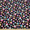 Cotton Spandex Fabric Colorful Cupcakes 4 Way Stretch for Apparel, Baby Items, Headbands at FlukyFabrics.com