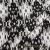 Ikat Black and Off White Cotton Spandex Apparel Fabric