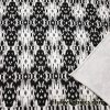 Ikat Black and Off White Cotton Spandex Apparel Fabric
