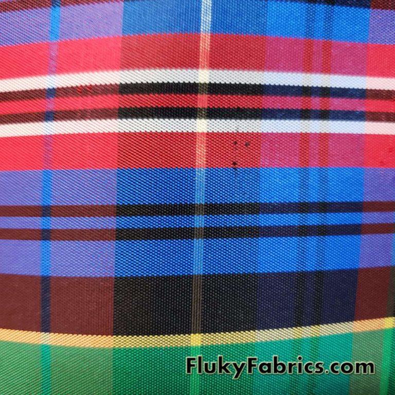 Slightly Flawed Acetate Yarn Dyed Plaid Taffeta Fabric by the Yard