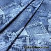 Blue Denim Jeans Pockets Print Poly Spandex Fabric